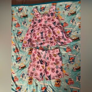 Posh Peanut Disney’s Stitch & Angel Tank Top & Biker Short Set 2T GUC